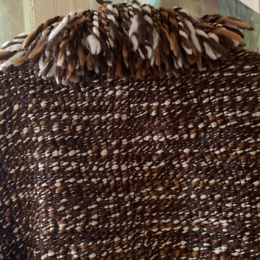 Worth Brown and Buff Tweed Jacket with Fringe Detail - Picture 6 of 10